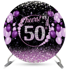 Lila Diamant Prost Zu 50 Kreis Geburtstag Hintergrund