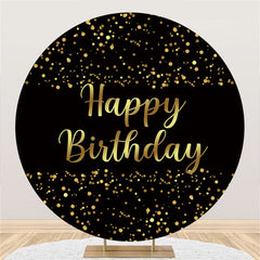 Rose Gold Und Schwarz Glücklich Geburtstag Kreis Hintergrund