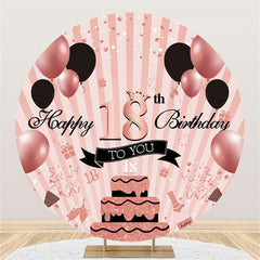 Rose Gold Luftballons Glücklich 18 Geburtstag Runden Hintergrund