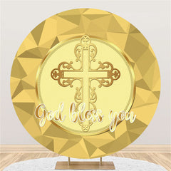 Rose Golden Kreuzen Gott Segnen Du Baby Dusche Hintergrund