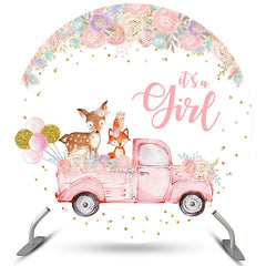 Runden Blumen Tier An Der LKW Babydusche Hintergrund