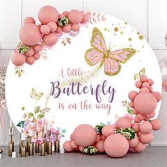 Runden Wenig Schmetterling An Der Weg Baby Dusche Hintergrund