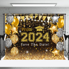 Speichern Der Datum Gold Ballon Bokeh Abschluss Hintergrund