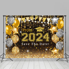 Speichern Der Datum Gold Ballon Bokeh Abschluss Hintergrund