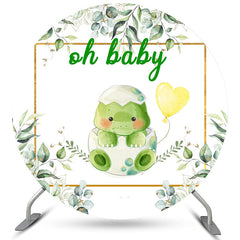 Schildkröte Grüne Blätter Ballon Runden Babydusche Hintergrund