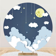 Weiß Wolke Und Himmel Einfach Runden Baby Dusche Hintergrund