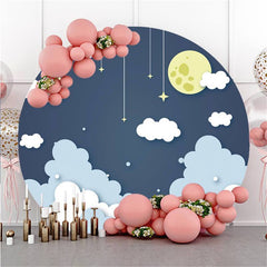 Weiß Wolke Und Himmel Einfach Runden Baby Dusche Hintergrund