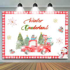 Winter Onederland Rot LKW Schneemann Geburtstag Hintergrund