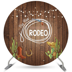 Ja Haw Das Ist Mein Erste Rodeo Kreis Hölzern Hintergrund