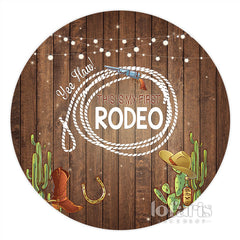 Ja Haw Das Ist Mein Erste Rodeo Kreis Hölzern Hintergrund